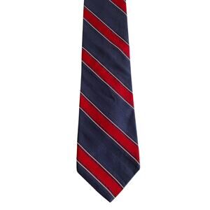 Brooks Brothers Silk Tie Navy Blue Red Repp Stripe Preppy Academia Patriotic USA